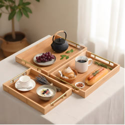 Wooden Tray Set 3 Pcs